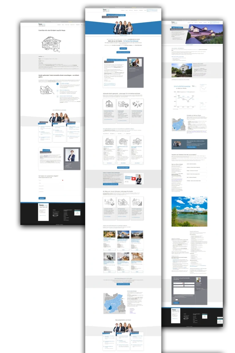 Webdesign mit verschiedenen SEO-Seitentypen für Immobilienmakler