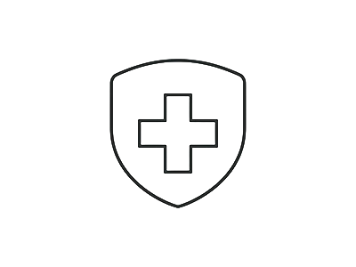 Schweizer Flaggenkreuz auf einem Schild als Symbol für die Schweiz