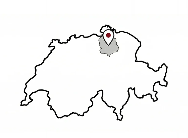 Karte der Schweiz mit Pin auf dem Kanton Zürich